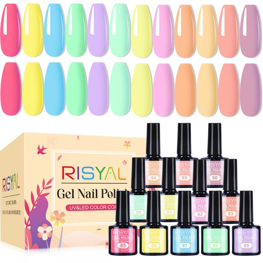 RISYAL 12 Color Gel Nail Polish Set ( 7.3ml/Candy color series) RISYAL 12 Color Gel Nail Polish Set ( 7.3ml/Candy color series)