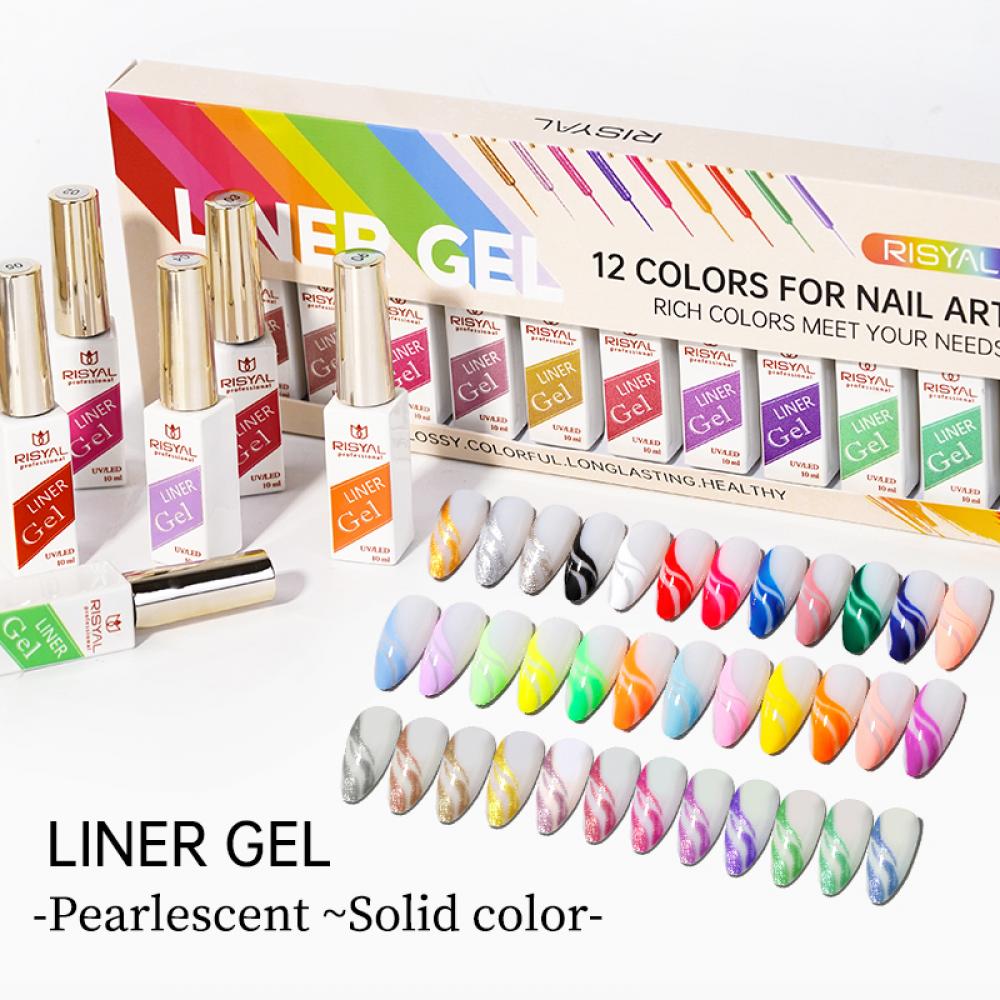 RISYAL 12 color Liner Gel Set (10ml-RL2301) RISYAL 12 color Liner Gel Set (10ml-RL2301)