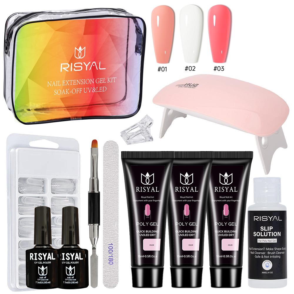 RISYAL 15ml Poly gel 3 colors nail kit (11Pcs/ RL2225-1)