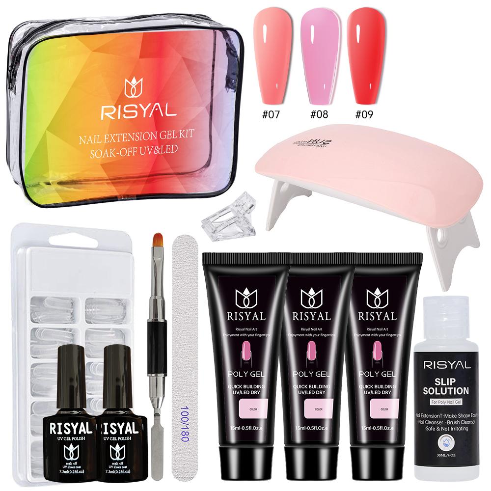 RISYAL 15ml Poly gel 3 colors nail kit (11Pcs/ RL2225-3)