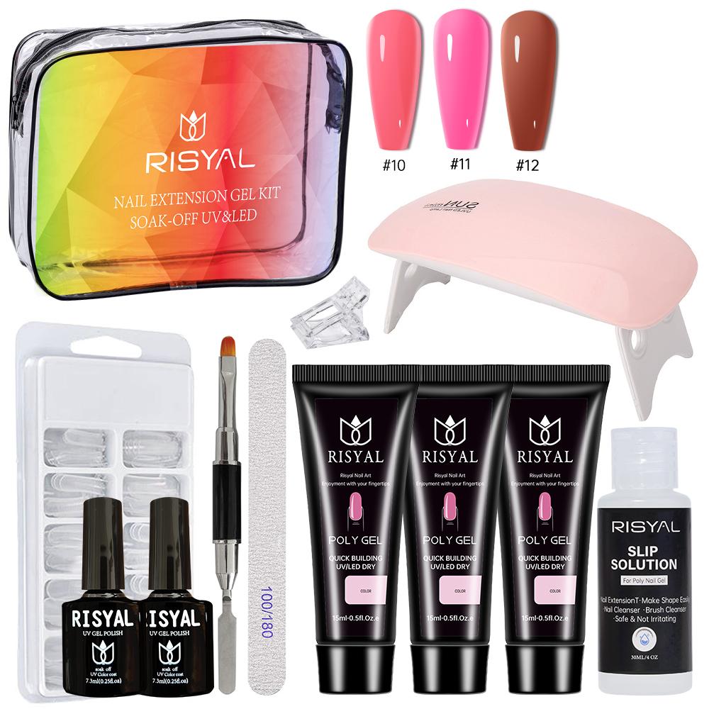 RISYAL 15ml Poly gel 3 colors nail kit (11Pcs/ RL2225-4)