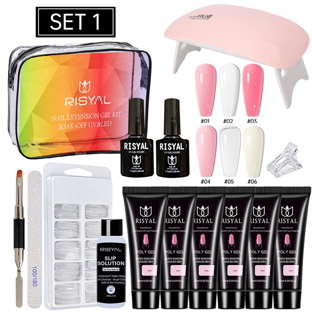 RISYAL 15ml Poly gel 6 colors nail kit (14Pcs/ RL2226-1)