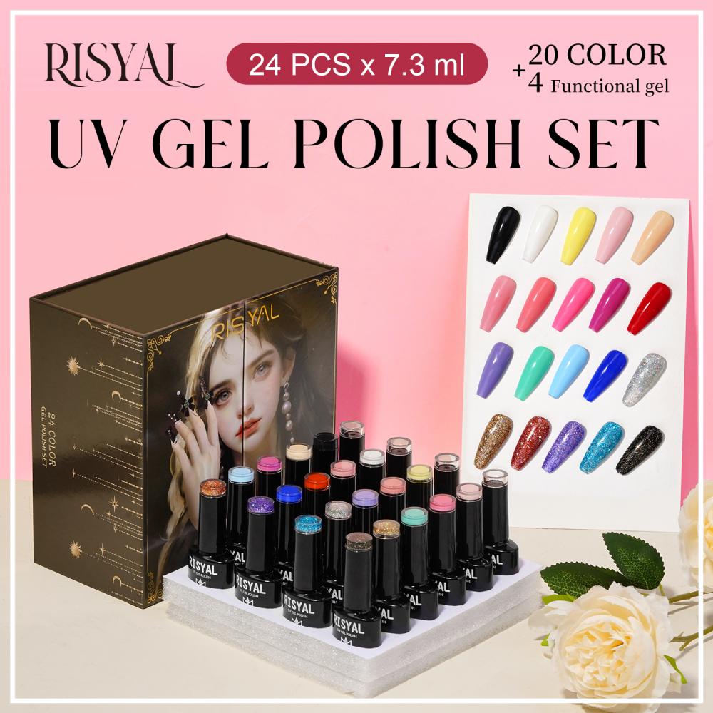 RISYAL 24 color Gel Nail Polish Set (7.3ml-RL2305) RISYAL 24 color Gel Nail Polish Set (7.3ml-RL2305)
