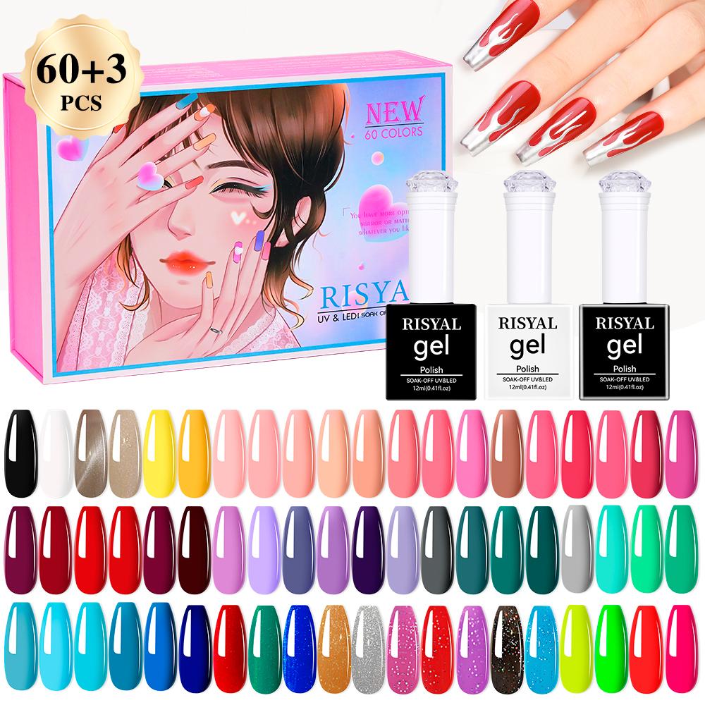 RISYAL 60 color Gel Nail Polish Set (12ml-RL2220) RISYAL 60 color Gel Nail Polish Set (12ml-RL2220)