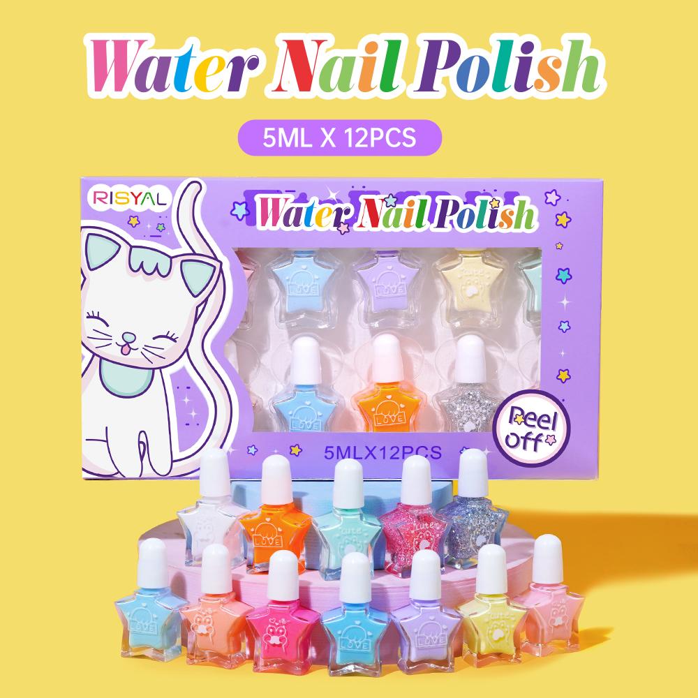 RISYAL Water-Based Nail Polish(12-color plum blossom bottle) RISYAL Water-Based Nail Polish(12-color plum blossom bottle)